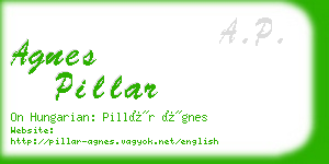 agnes pillar business card